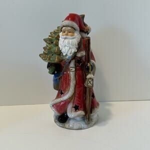 Santa with tree and staff by Elements Appx 12" tall